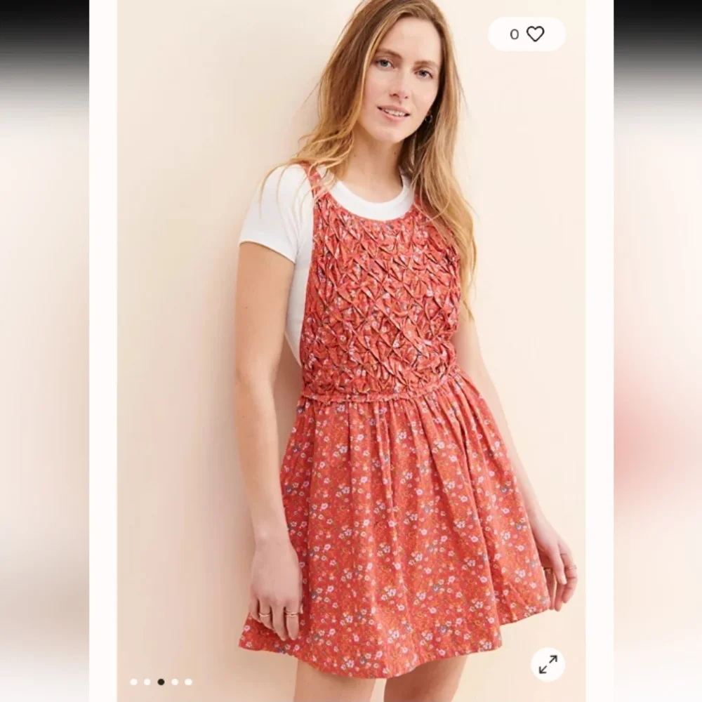 NWT Free People Cottage Core Floral Short Dress Smocked Front Poppy Combo - Picture 7 of 14